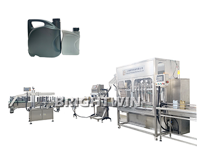 6頭5L潤(rùn)滑油機(jī)油灌裝機(jī)，搓蓋機(jī)配提升機(jī)，雙面貼標(biāo)機(jī)線